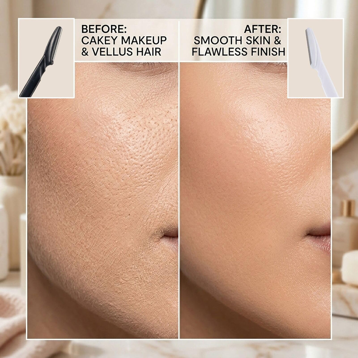 CICINUJOY dermaplane razor in use on facial skin