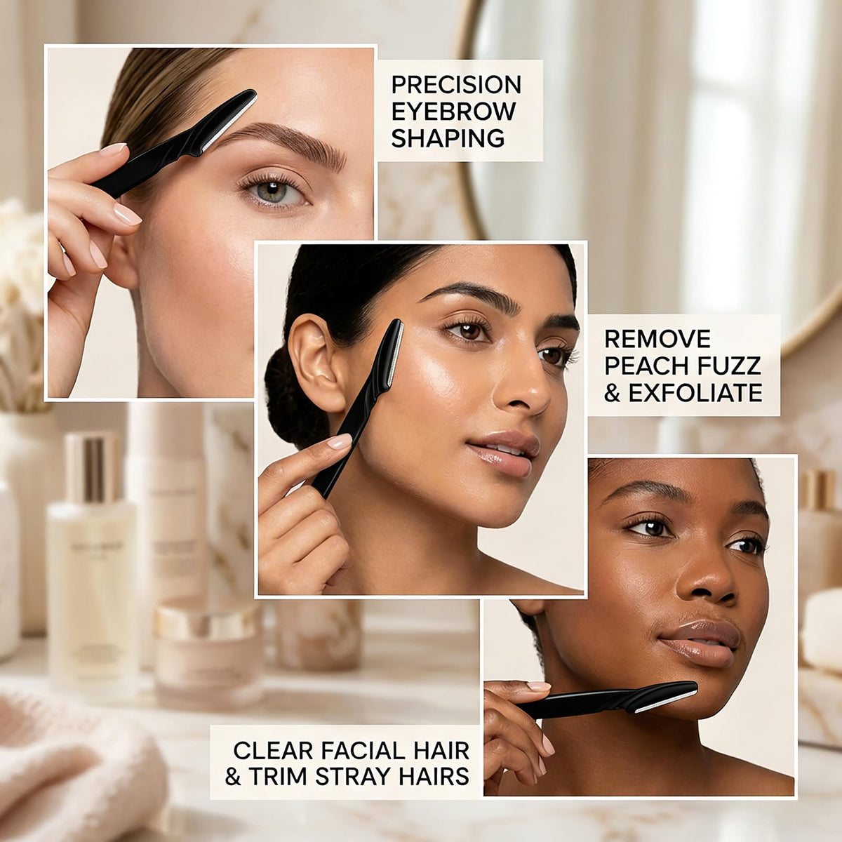 CICINUJOY razors in use for eyebrow shaping