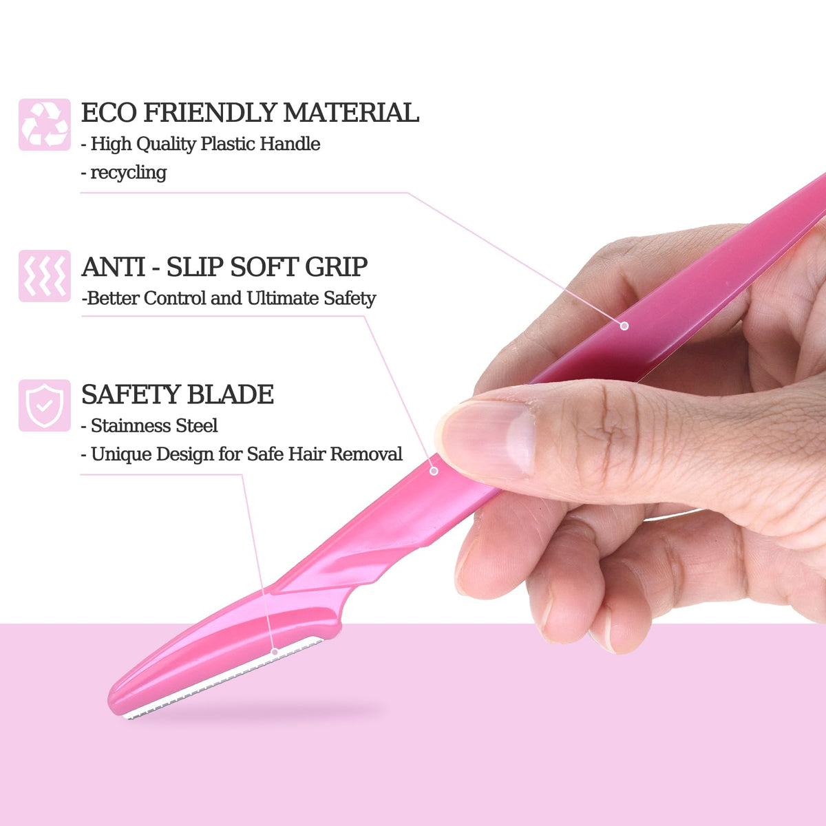 CICINUJOY stainless steel eyebrow razor with protective cover