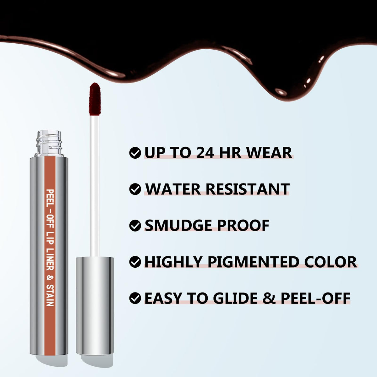 Cilrofelr Peel Off Lip Liner Nude Beige applied on lips