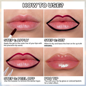 Cilrofelr Peel Off Lip Liner Nude Beige with applicator