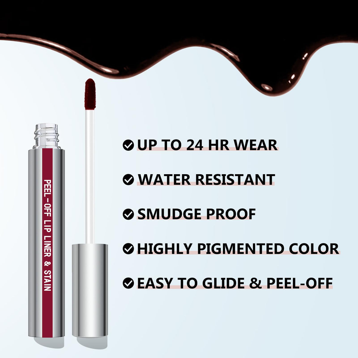 Cilrofelr Peel Off Lip Liner Stain application on lips