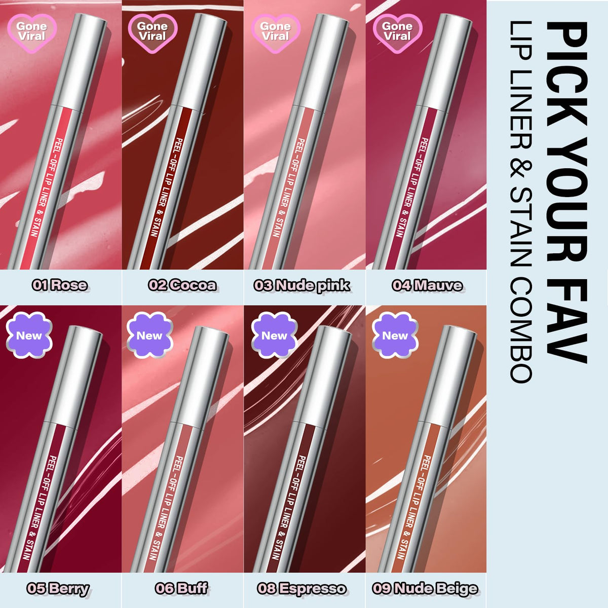 Cilrofelr Peel Off Lip Liner Stain Buff application on lips