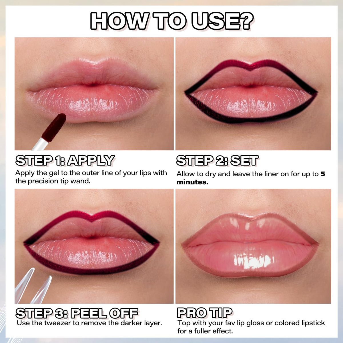 Cilrofelr Peel Off Lip Liner Stain Buff side view