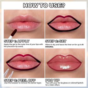 Cilrofelr Peel Off Lip Liner Stain with tweezer