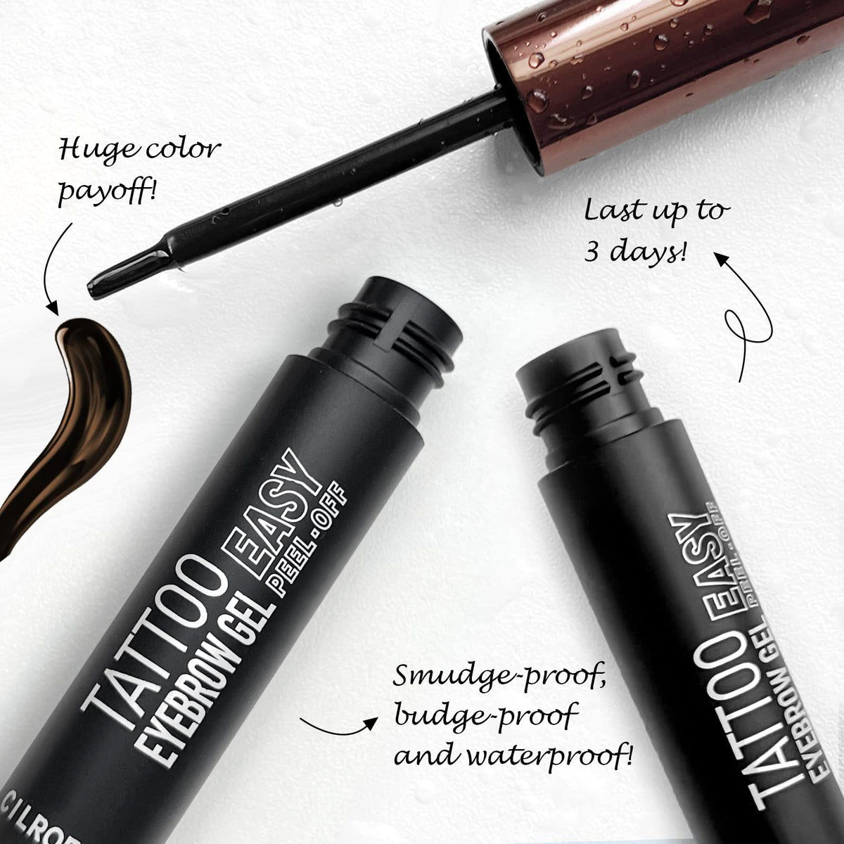 Cilrofelr Tattoo Peel Off Eyebrow Gel packaging with instructions
