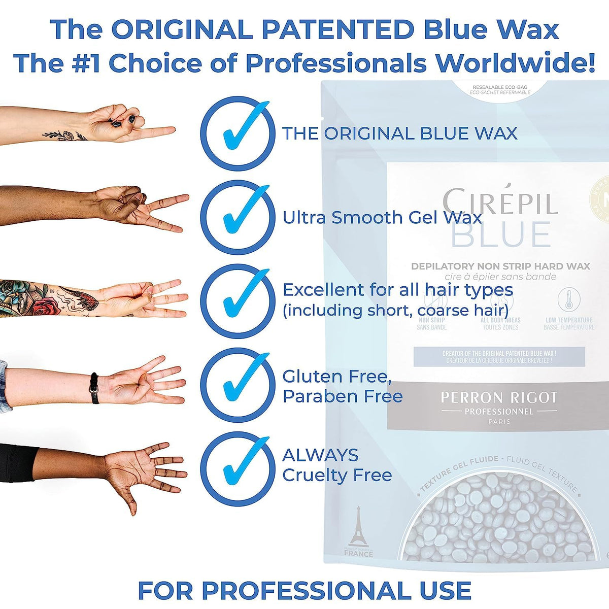 Cirepil Blue Wax Beads used for bikini waxing