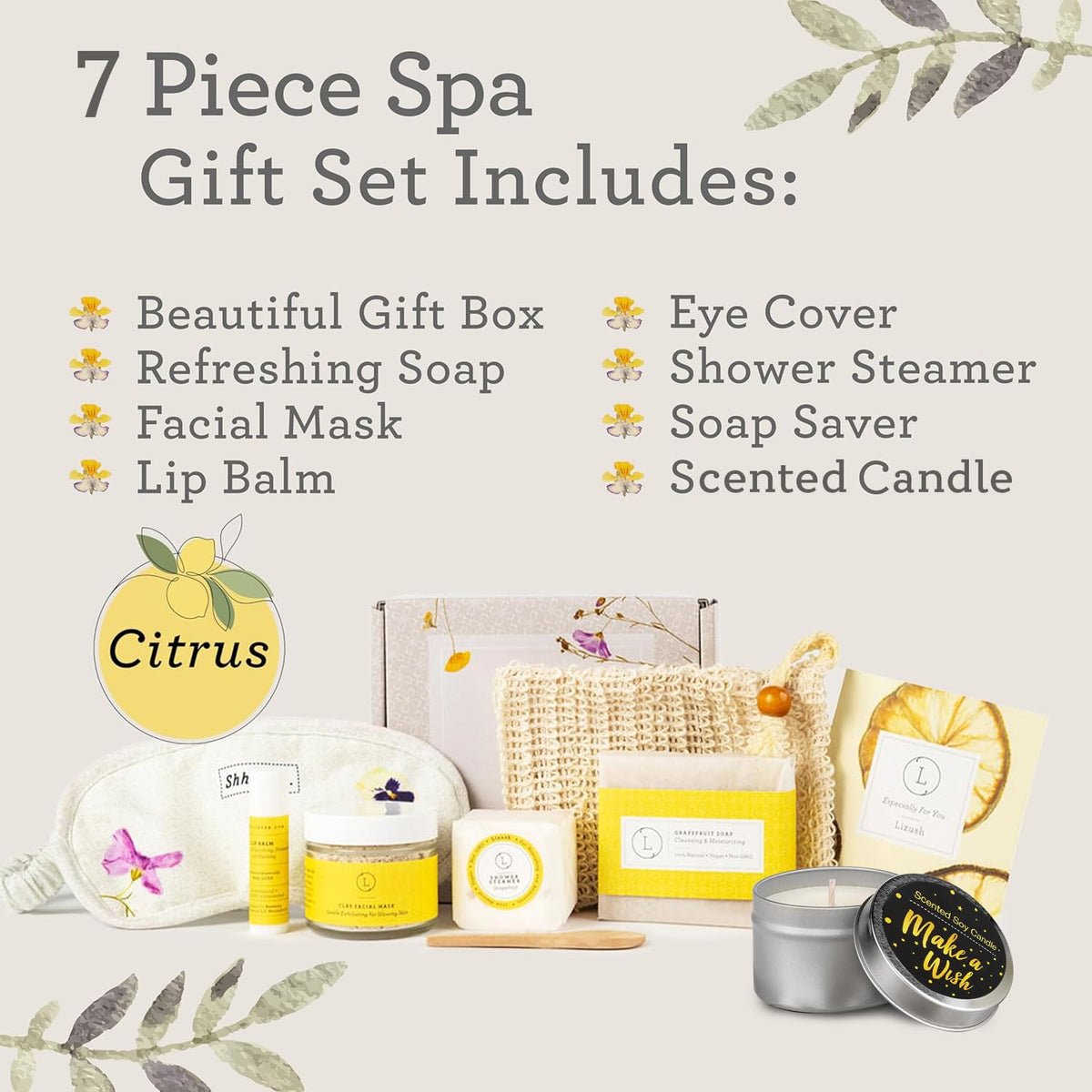 Citrus natural soap bar from Lizush spa set