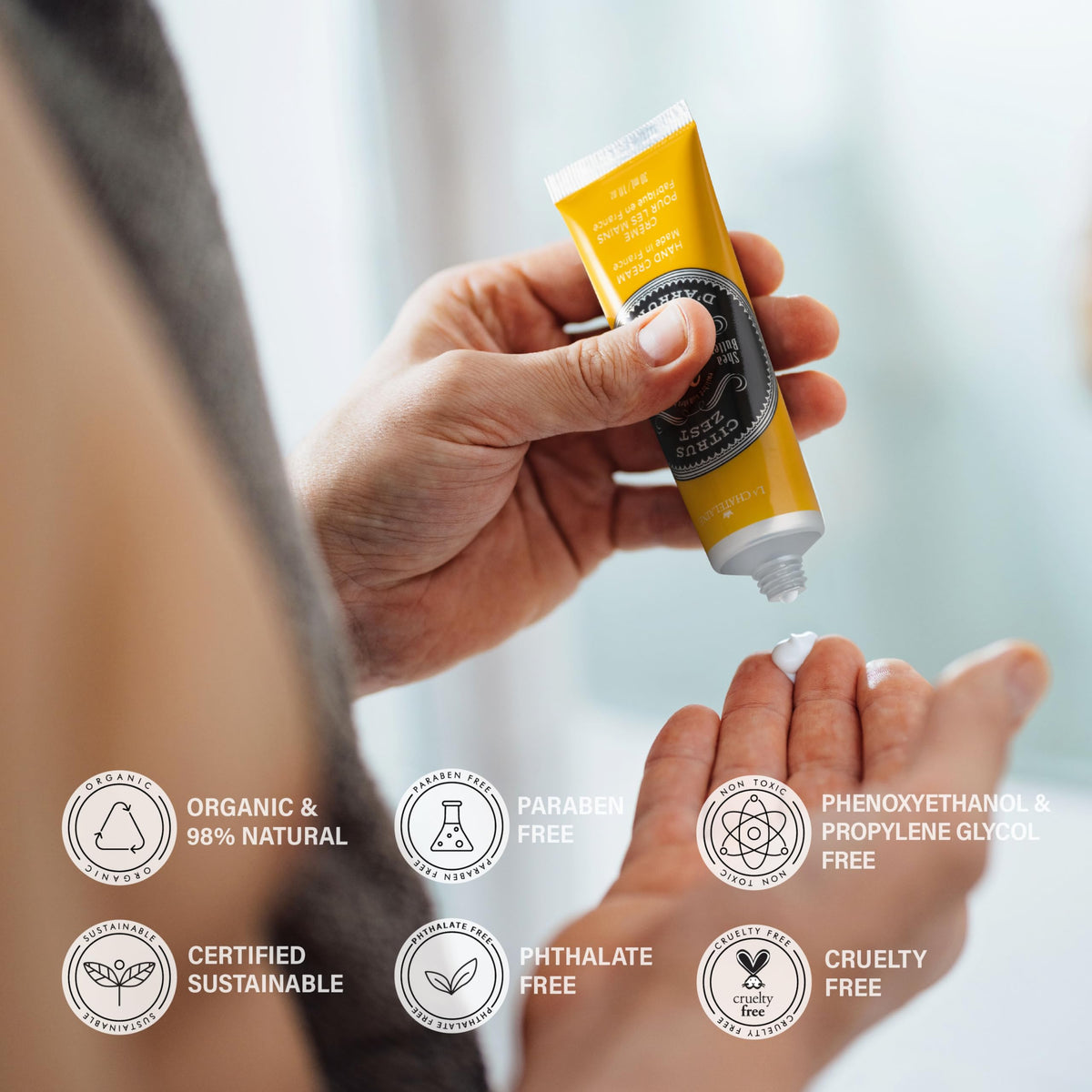 Citrus Zest scented hand cream tube from La Chatelaine