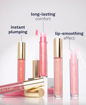 City Beauty City Lips Plumping Lip Gloss Nude in hand