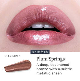 City Beauty Plumping Lip Gloss Plum Springs in lifestyle setting