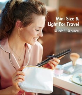CIVEYA Travel Curling Iron Mini showing adjustable heat settings