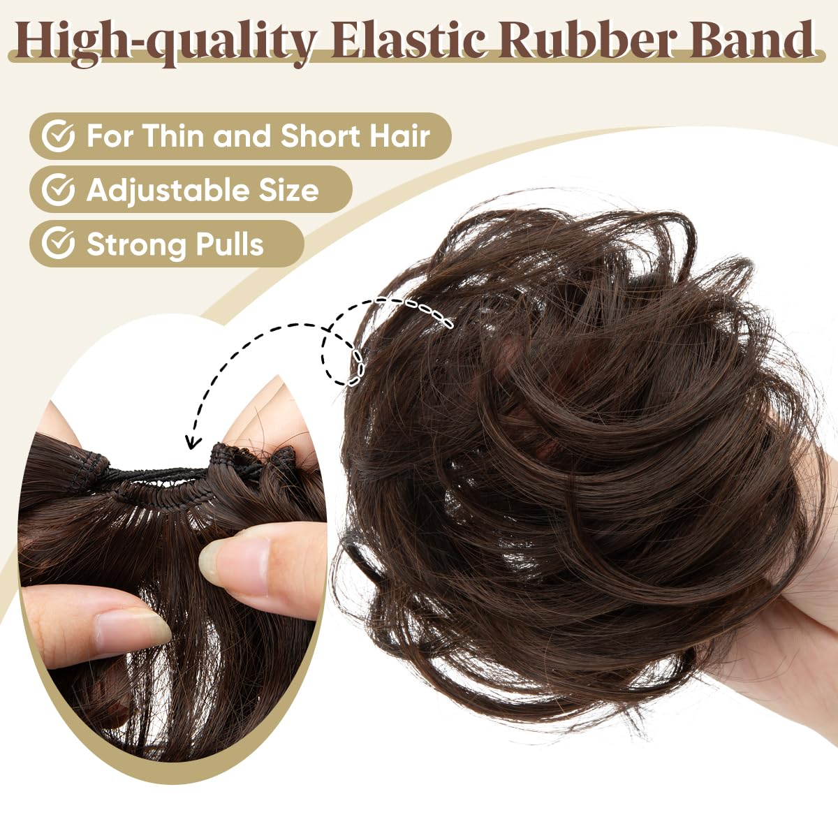 CJL HAIR Small Cute Messy Bun Hair Piece packaging