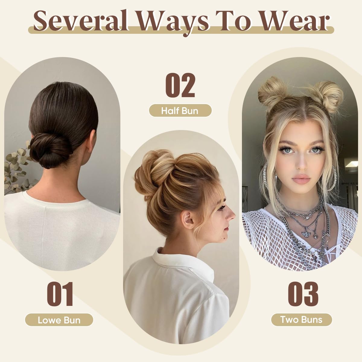 CJL HAIR Small Cute Messy Bun Hair Piece packaging