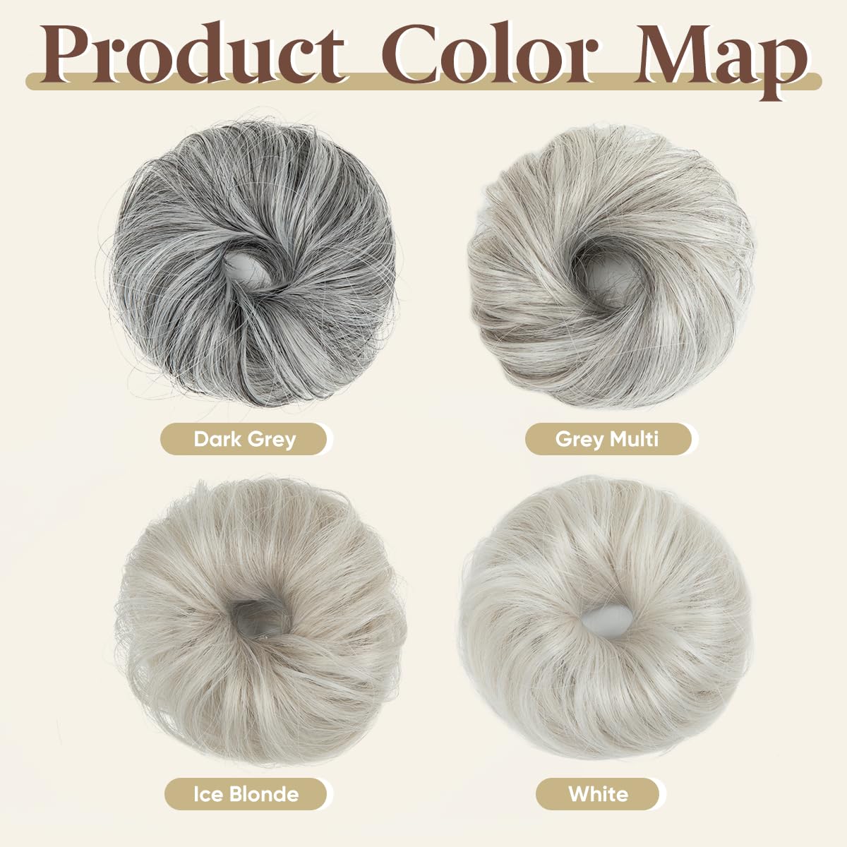 CJL HAIR Small Cute Messy Bun Hair Piece styled in a high bun