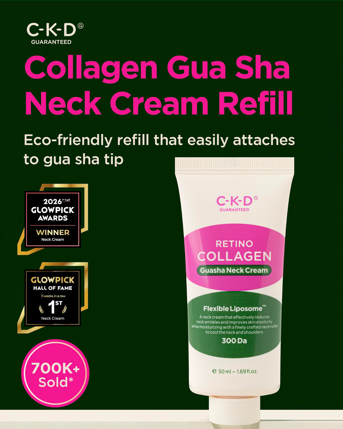 CKD Guaranteed Retinal Collagen Gua Sha Neck Cream with Gua Sha applicator