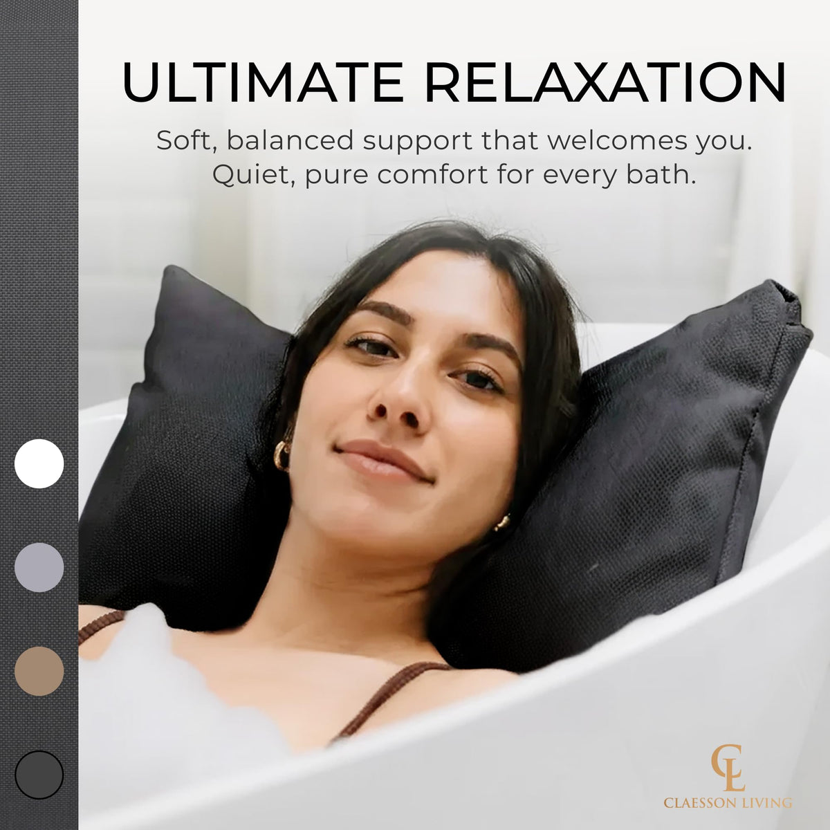 Claessonliving bath pillow close-up of cushioning