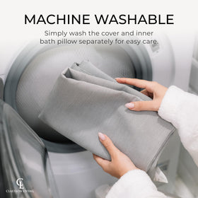 Claessonliving bath pillow machine washable feature