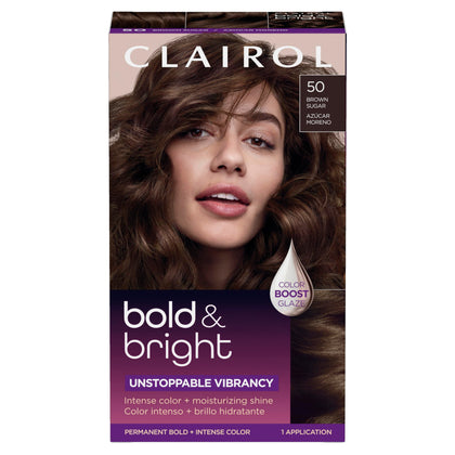 Clairol Bold & Bright Permanent Hair Dye 50 Medium Brown front view