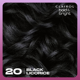 Clairol Bold & Bright Permanent Hair Dye Black Licorice results on hair