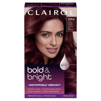 Clairol Bold & Bright Permanent Hair Dye BR4 Burgundy front view