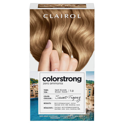 Clairol ColorStrong Permanent Hair Dye 7.0 Dark Blonde packaging front view