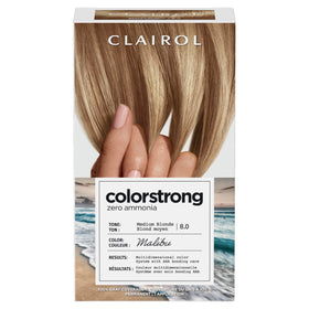 Clairol ColorStrong Permanent Hair Dye 8.0 Medium Blonde packaging front view