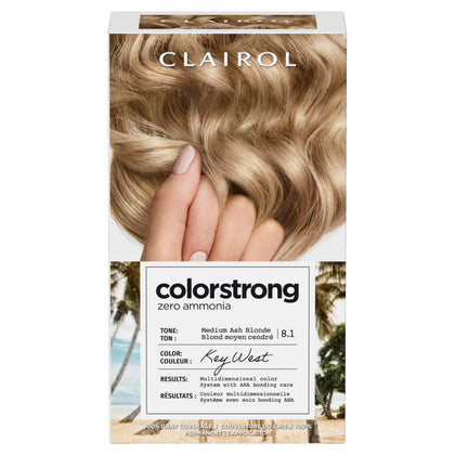 Clairol ColorStrong Permanent Hair Dye 8.1 Medium Ash Blond front view