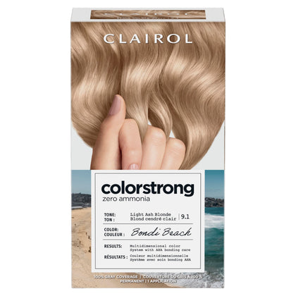 Clairol ColorStrong Permanent Hair Dye 9.1 Light Ash Blonde front view