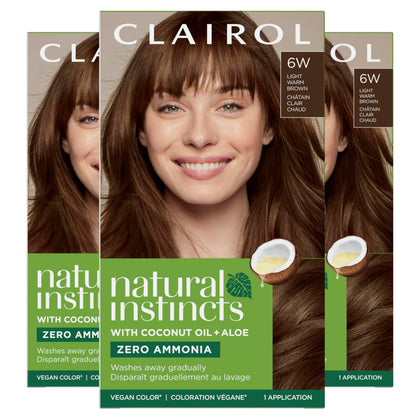 Clairol Natural Instincts 6W Light Warm Brown hair dye pack front view