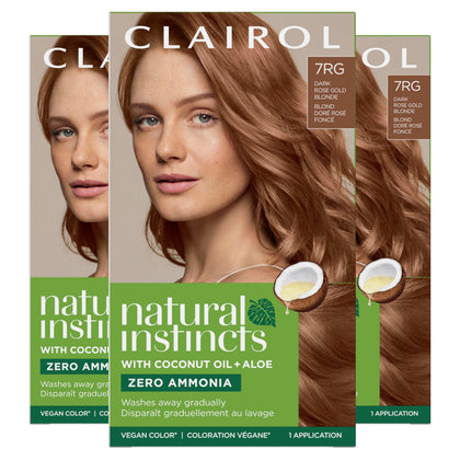 Clairol Natural Instincts 7RG Dark Rose Gold Blonde Hair Dye front view
