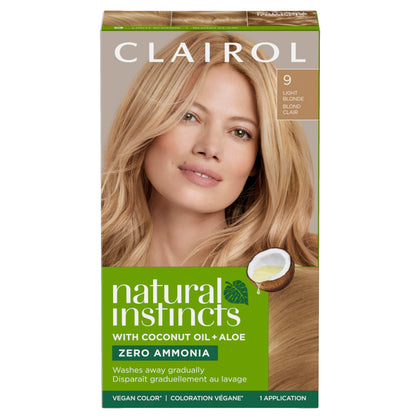 Clairol Natural Instincts 9 Light Blonde Hair Dye front view