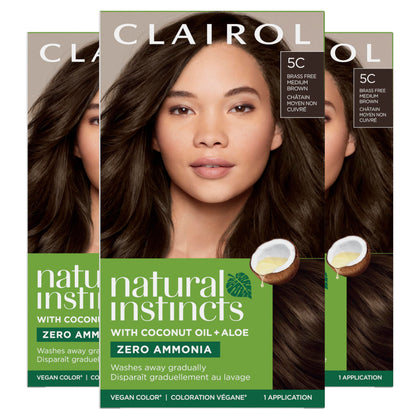 Clairol Natural Instincts Demi-Permanent Dye 5C Medium Brown front view