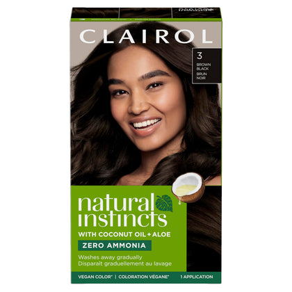Clairol Natural Instincts Demi-Permanent Hair Dye 3 Brown Black packaging front view