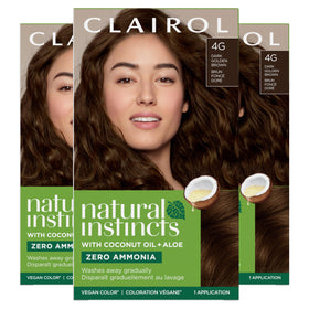 Clairol Natural Instincts Demi-Permanent Hair Dye 4G Dark Golden Brown front view