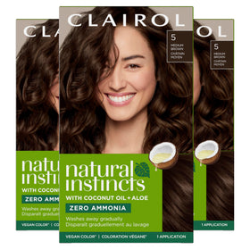 Clairol Natural Instincts Demi-Permanent Hair Dye 5 Medium Brown front view
