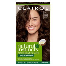 Clairol Natural Instincts Demi-Permanent Hair Dye 5 Medium Brown packaging front view
