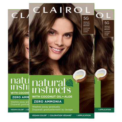 Clairol Natural Instincts Demi-Permanent Hair Dye 5G Medium Golden Brown front view
