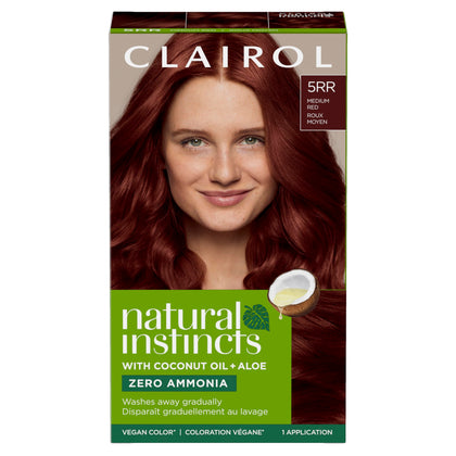 Clairol Natural Instincts Demi-Permanent Hair Dye 5RR Medium Red packaging front view