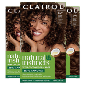 Clairol Natural Instincts Demi-Permanent Hair Dye 5W Medium Warm Brown pack front view