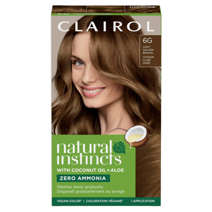 Clairol Natural Instincts Demi-Permanent Hair Dye 6G Light Golden Brown packaging front view