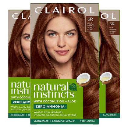 Clairol Natural Instincts Demi-Permanent Hair Dye 6R Light Auburn front view