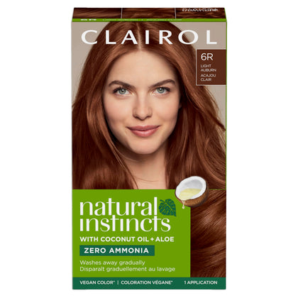 Clairol Natural Instincts Demi-Permanent Hair Dye 6R Light Auburn packaging front view