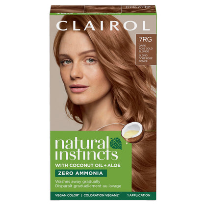 Clairol Natural Instincts Demi-Permanent Hair Dye 7RG Dark Rose Gold Blonde packaging front view