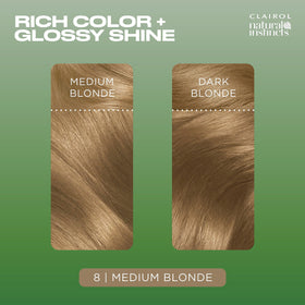 Clairol Natural Instincts Demi-Permanent Hair Dye 8 Medium Blonde side view