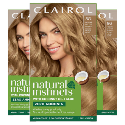 Clairol Natural Instincts Demi-Permanent Hair Dye 8G Medium Golden Blonde packaging front view