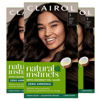 Clairol Natural Instincts Hair Dye 3 Brown Black packaging front view