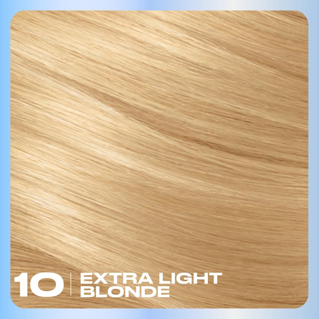 Clairol Nice'n Easy 10 Extra Light Blonde hair dye contents including developer and conditioner