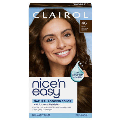 Clairol Nice'n Easy 4G Dark Golden Brown hair dye box front view