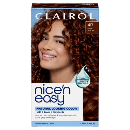 Clairol Nice'n Easy 4R Dark Auburn hair dye box front view